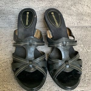 Naturalizer Groupie Sandals Black Leather